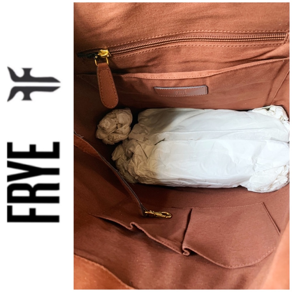 NWT FRYE genuine leather ring tote cognac - Picture 6 of 7